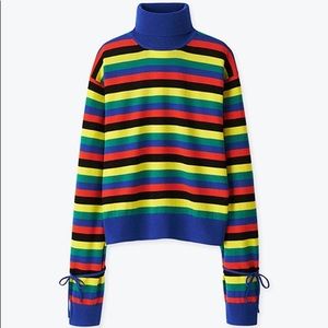 jw anderson uniqlo rainbow striped sweater